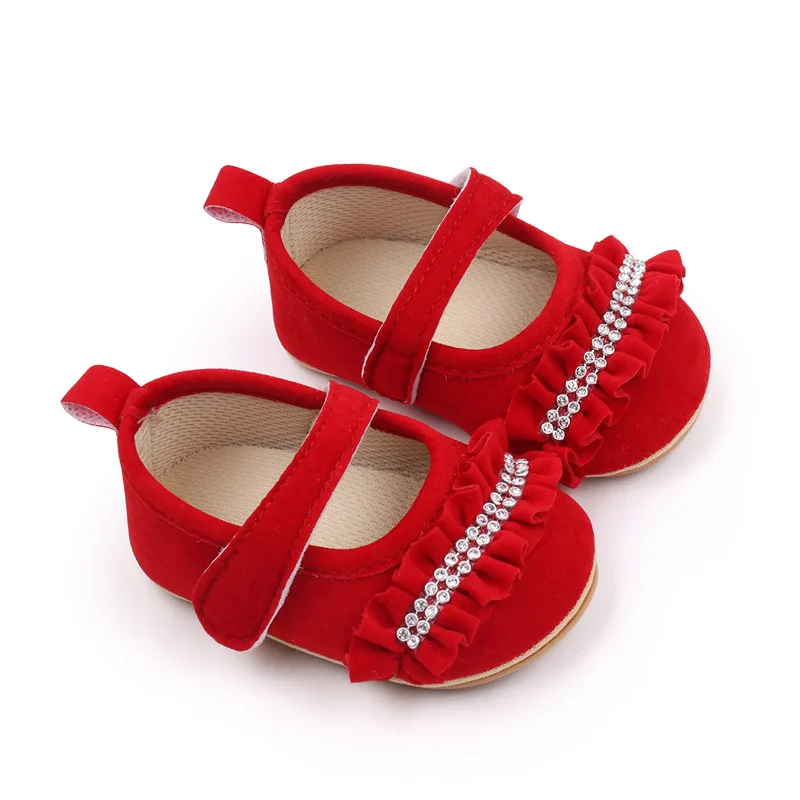 2025 Red Christmas Princess Girl Shoes for Baby Toddler Infant Newborn Mary Jane Flats Breathable and Anti-Slip Outsole details