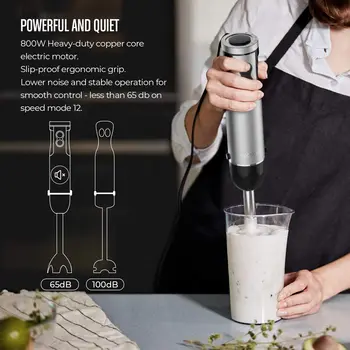 Koios 800W 4-in-1 Multifunctional Hand Immersion Blender, 12 Speed