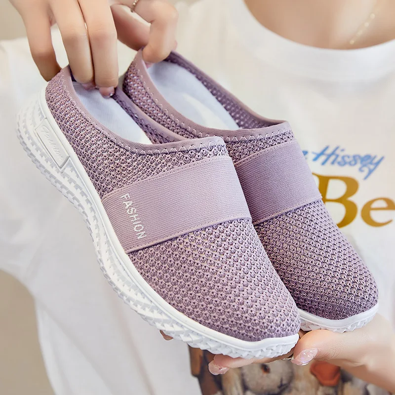 Fashion Shoes Flat Heel Zapatilla Zapatos Casuales Para Hombre Female Half Bag Sneakers Women Casual Shoes