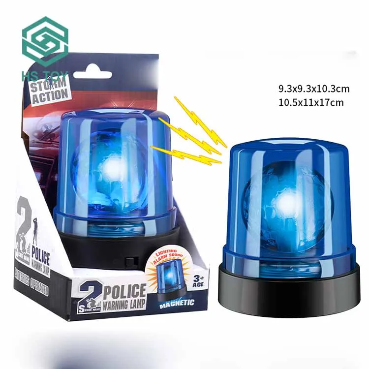 HS Pretend Play Мини-полицейская Предупредительная светодиодная сигнальная лампа мигающая игрушка со звуком света с 2 батареями АА
