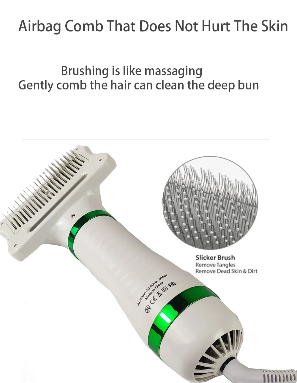 Drop Shipping 2 In 1 Pet Grooming Hair Dryer Brush Comb With Slicker