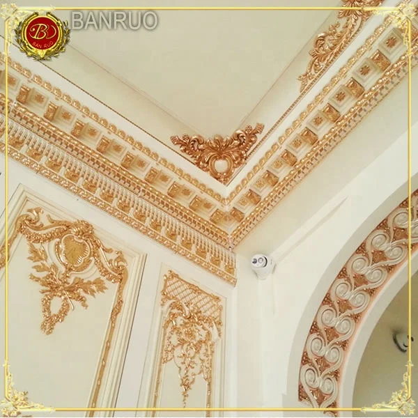 Banruo Polystyrene Decorative Ceiling Cornice Moulding Plastic Wall Skirting for Hotel Decoration Villa