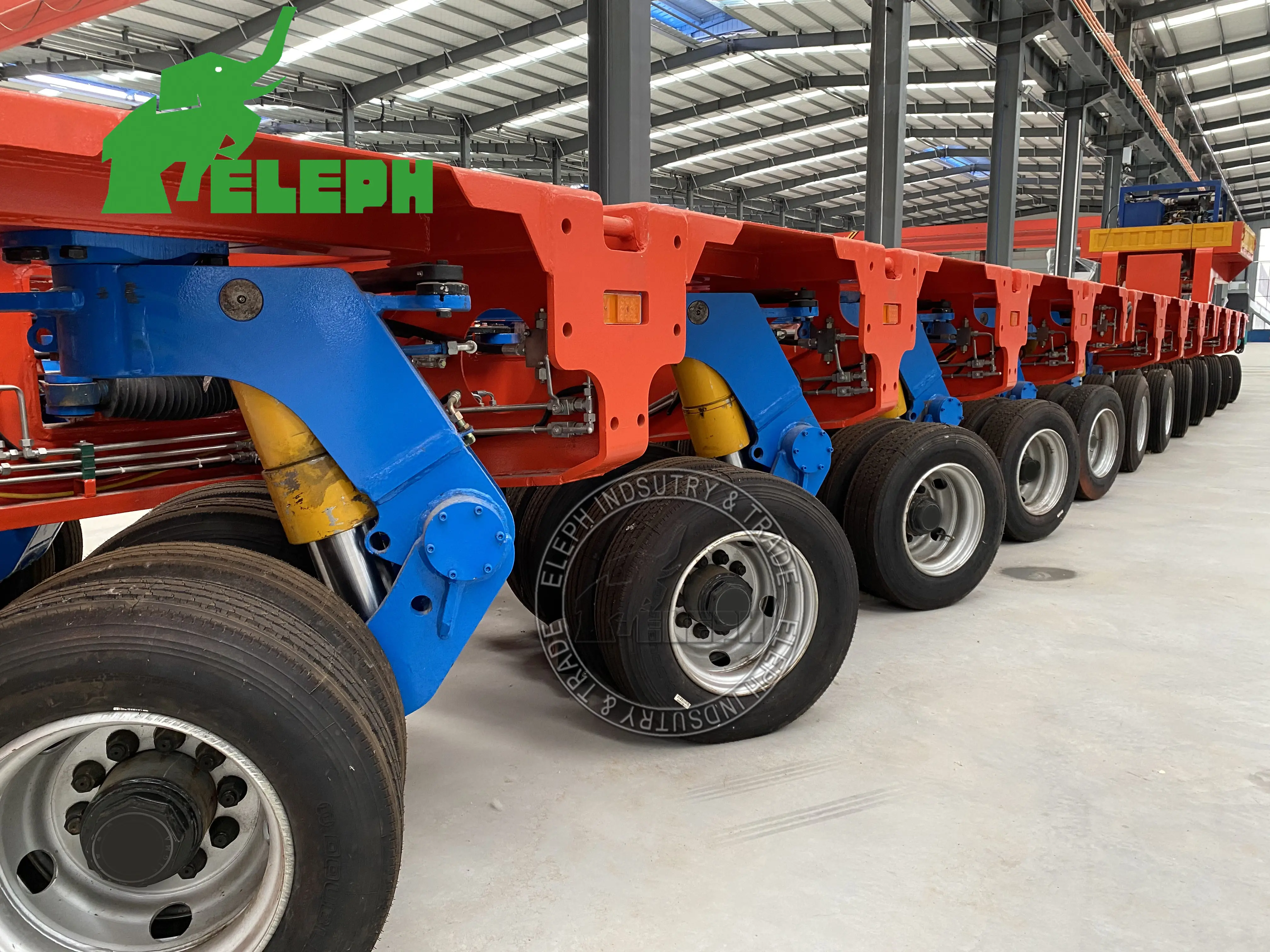11 Rows 22 Axles Hydraulic 250 Ton Hydraulic Modular Low Bed Semi Trailer for Transformer