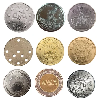 coin manufacturer cheap custom different material different size washing machine coin / arcade token coins for vending machine