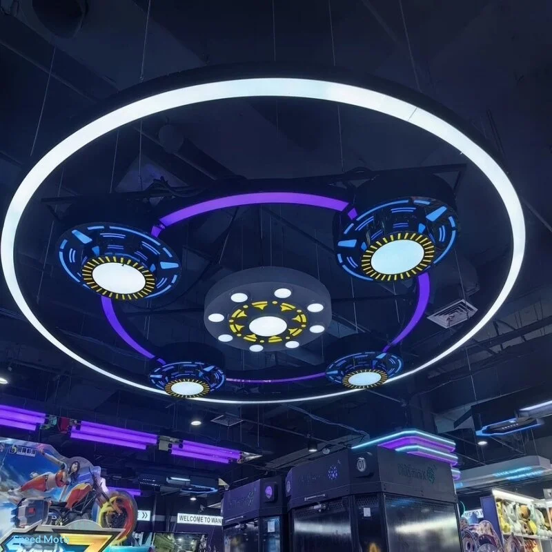 Lampu Gantung LED Modular Dekoratif untuk Pencahayaan Ambient di Pusat Permainan Arcade, Arena E-Sports, Kafe Internet, dan Pusat Anime