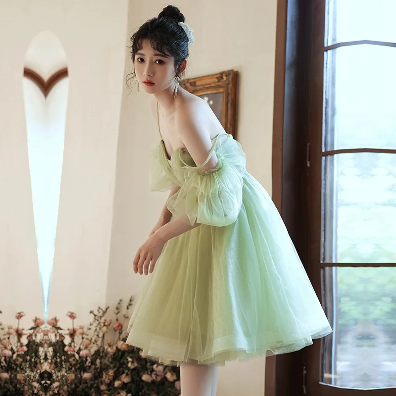 S0250N 2025 New Elegant Women's Evening Dress in Avocado Green Chiffon  A-Line with Natural Waistline for Weddings and Birthdays| Alibaba.com