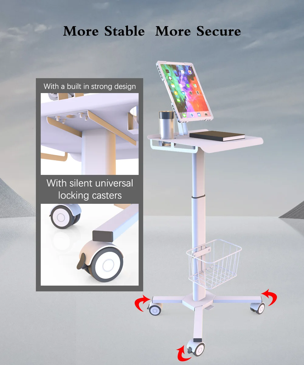 Mobile Medical Computer Stand Mobile Work Station - Adjustable, Versatile, and Durable