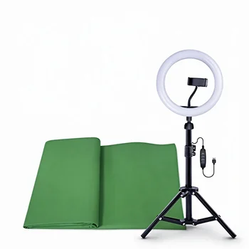 Studio Creator 2 Professional Tripod Influencer Video Creator Kit with Plastic Multi-Colour Ring Light and Green Screen detail image