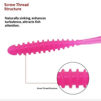 Soft Worm Lure Bottom Fishing 05g Threaded Explosive Bionic Artificial Bait Sea Bass Multi-Color Lure Stainless Steel No Hooks – Soft Lure – view 5