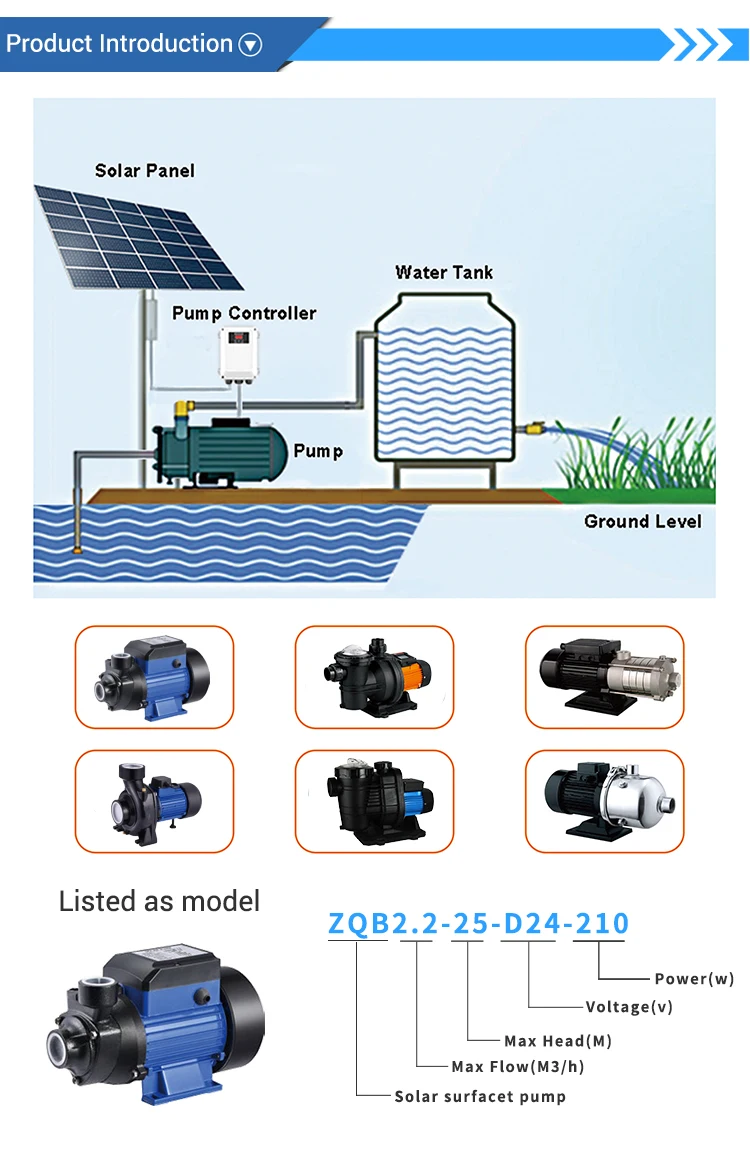 High Pressure 48V Controller Solar Water Pump for Agriculture
