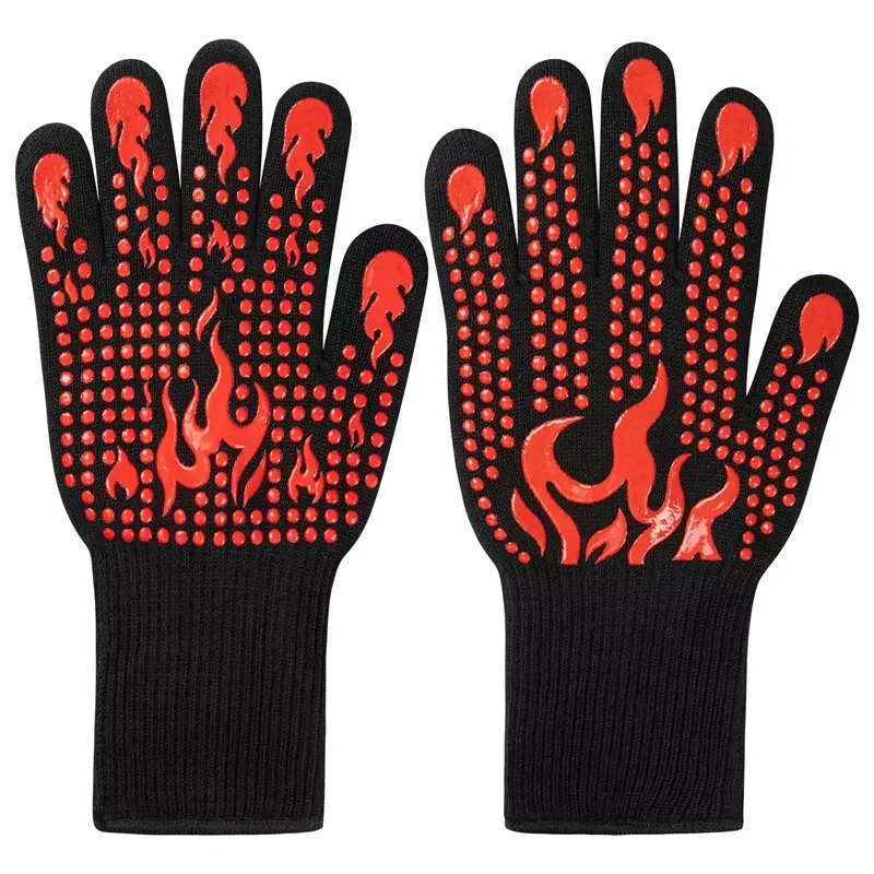 Oven Gloves BBQ Gloves Heat Resistant Cooking Grill Gloves - China Oven  Glove and BBQ Gloves price