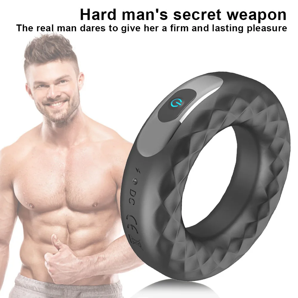 Anneau de précision de verrouillage de vibration Rechargeable d'éjaculation retardée masculine à 10 vitesses