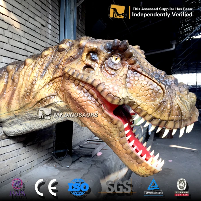 
My-dino, парк развлечений, динозавр, t-rex голова, скульптура 