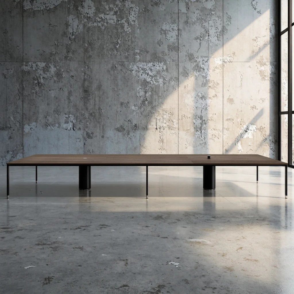 Executive Boardroom Table Integrated Smart Power Rail Wireless Charging Meeting Desk 2
