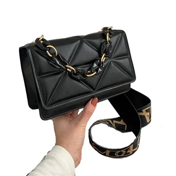SWITEN  2023 fashion Diamond Lattice  Messenger Bag with Tassel Chain  Women's Shoulder HandBags PU Ladies Bag