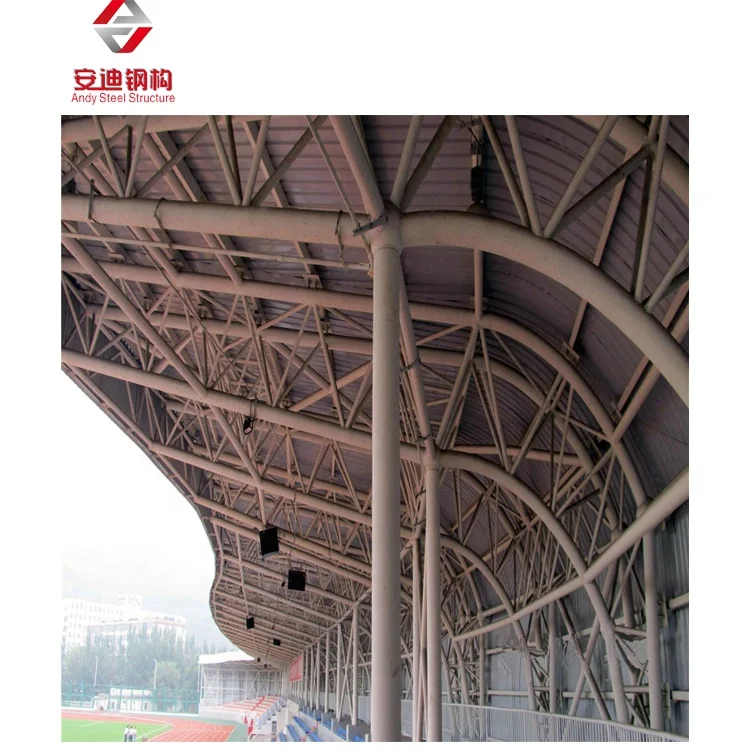 Steel Pipe Truss Stadium Roof Structure Steel Tube Truss Stadium Roof Prefabricated Steel Structure Stadium Building