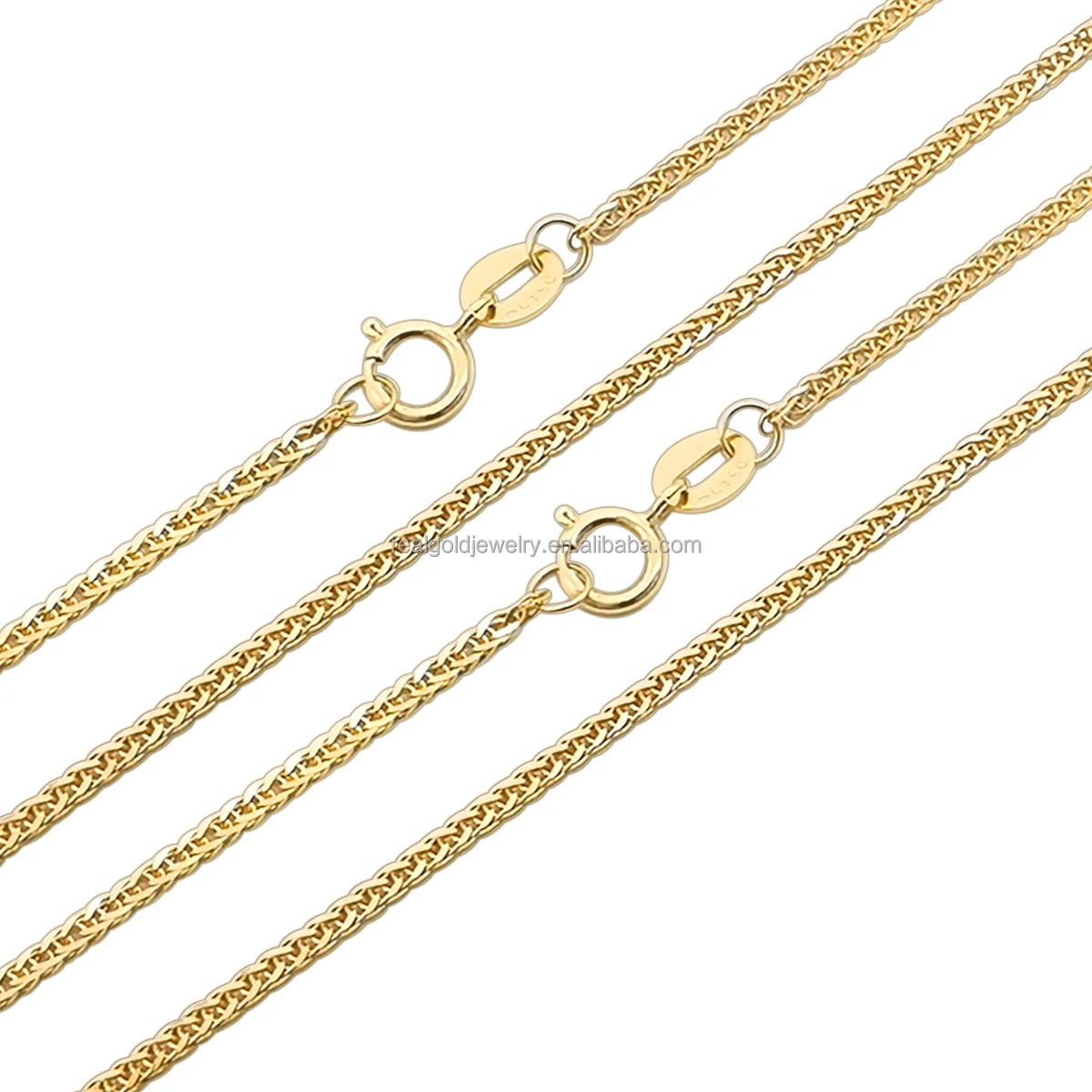 Hot Sale Genuine 18k Solid Gold Franco Chain Necklace Real Gold 18k 14k