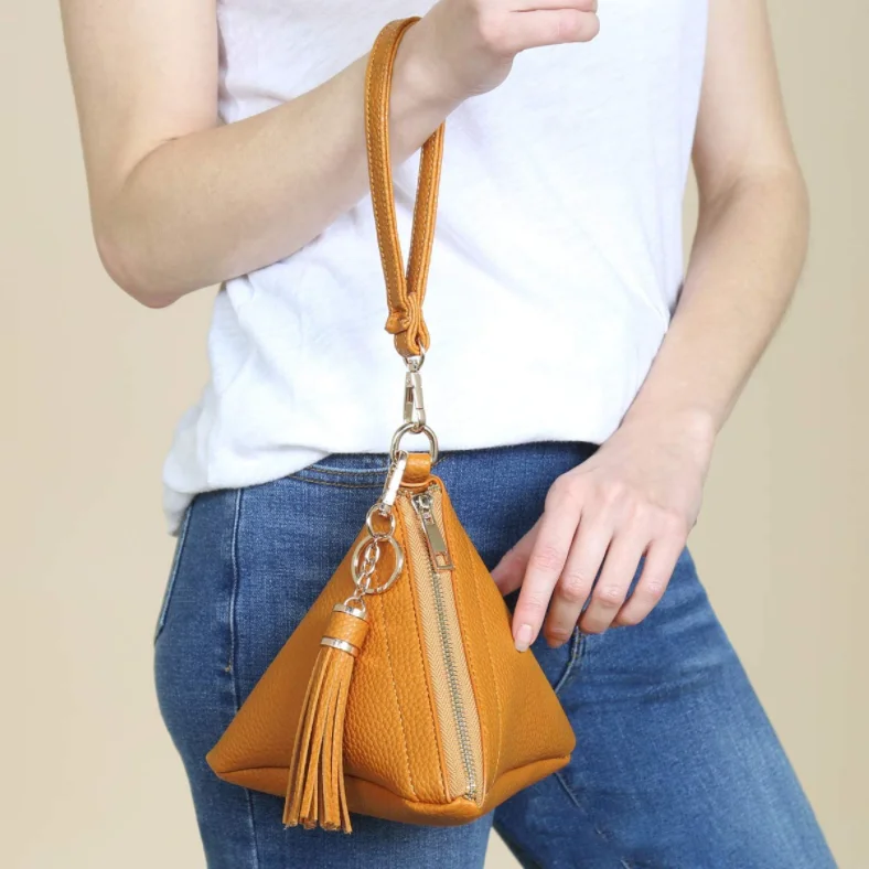 Pochette Donna In PU Borsa Da Sera A Busta - Grandi Dimensioni (33x24cm) Con Cinturino Da Polso, Nero