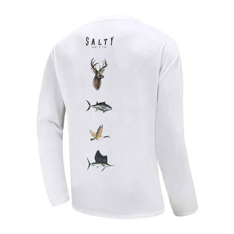 White Sun UV Protection UPF50 Quick Dry Custom Logo Fishing Long Sleeve Quick Dry Shirts