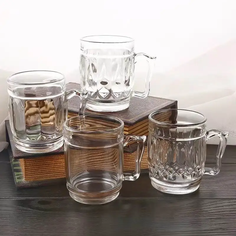 Factory Cheap Price 170ml Glass Tea Cup Drinking Sets Barrel Shape Doyalex 6oz Coffee Mugs for Bar KTV Home Restaurant Hotel