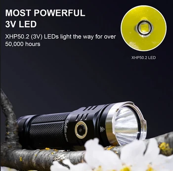 AIPOTEC Torcia led ricaricabile, xhp50 Torcia led potente professionale, 6 Modalità Luce