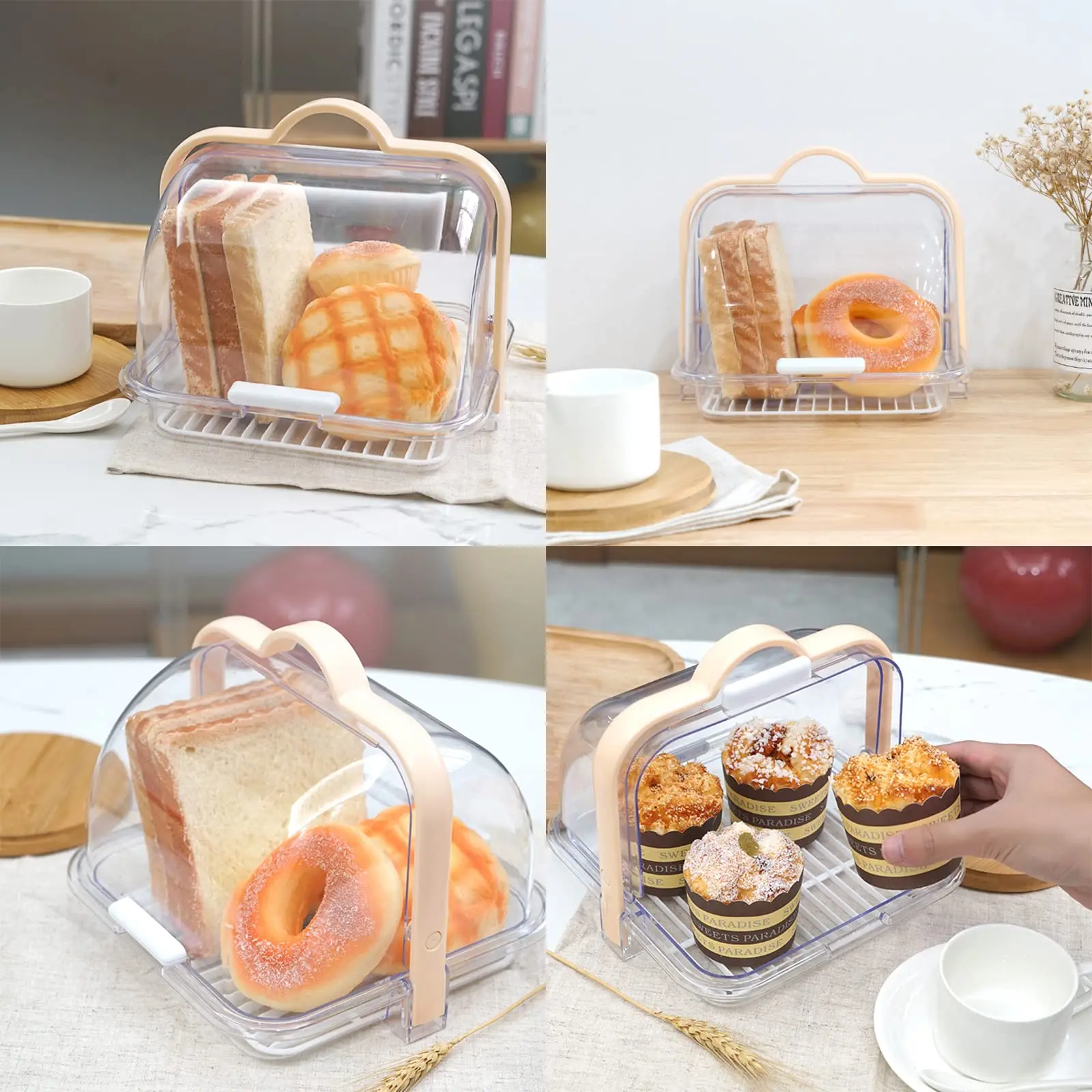 Clear Airtight Milk Bottle Storage Bread Keeper Boxes With Acrylic