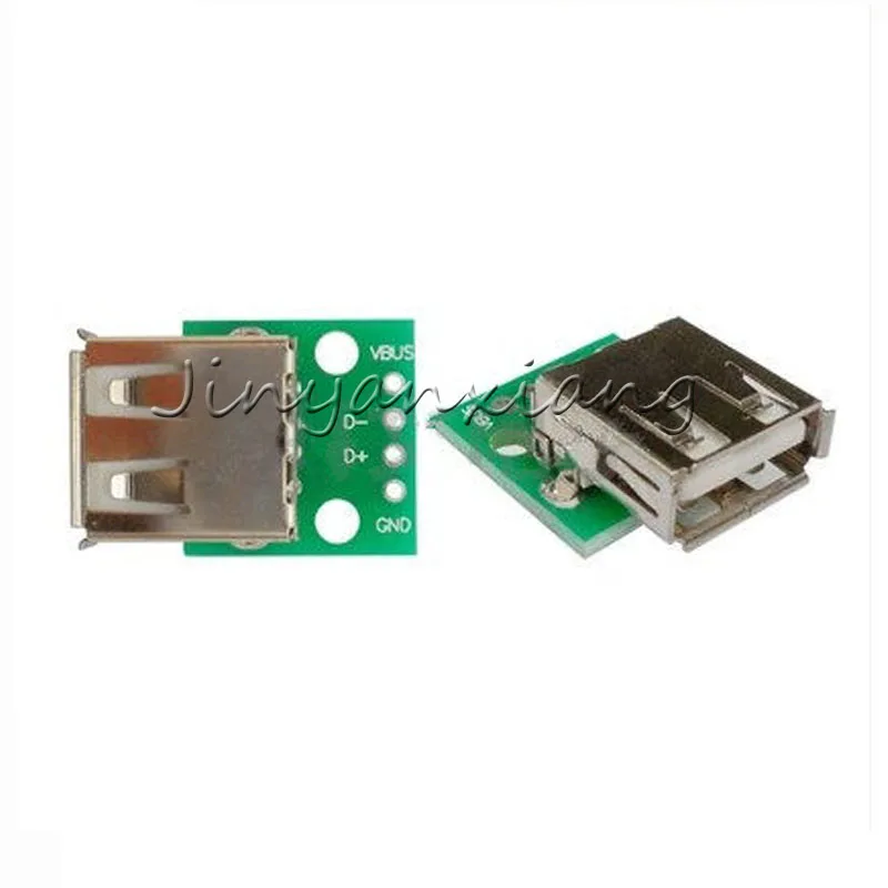 10 Pcs USB 2.0 Female Socket to DIP 4P Adapter Connector 2.54mm Welded PCB Board 