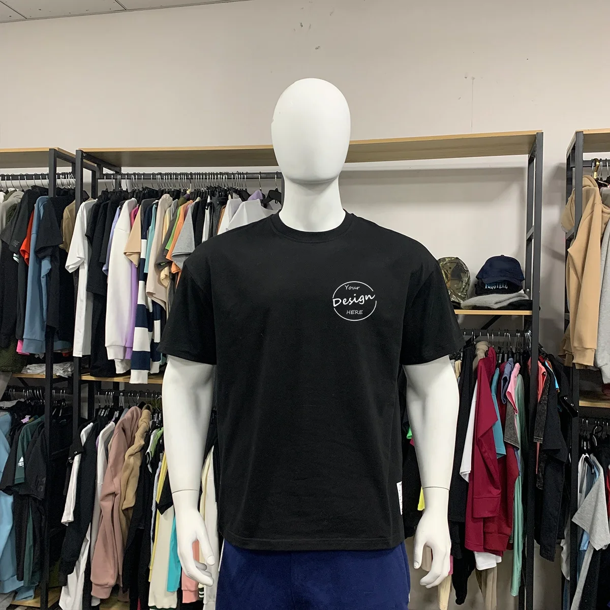 JL37A Men Oversized T Shirt Gym Fitness Sportswear 80 Cotton 20 Polyester T Shirt High Quality Screen Print T Shirt