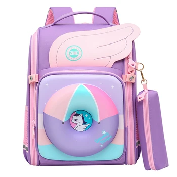 Wholesale Custom Design Cartoon Cute Waterproof 3D Children Boys Girls Kids Book Pink Schoolbags Backpack