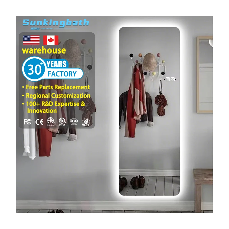 High Quality Full Body Mirror Antifog Lighted Hanging Long Led Full-length Mirror Dressing Mirror With Lights