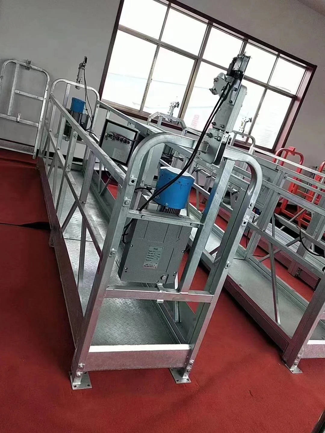 High Rise Building Window Glass Cleaning Machine ZLP630 Suspended Working Platform Gondola With Hoist Electric Control Box