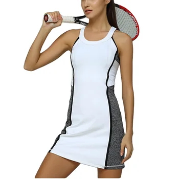 The mesh is breathable girls sports Tennis wear skirts Custom design stretchable quick dry fabrics one piece Women Tennis Dress