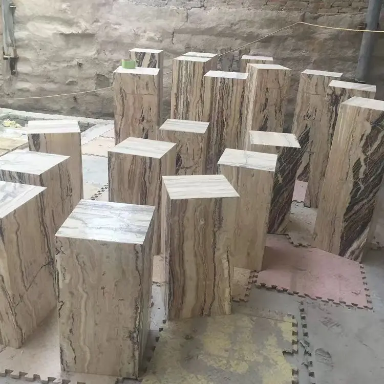 Natural Stone Marble Square Cube Display Pedestal Plinth