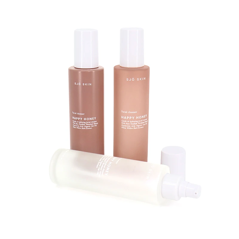 Oem Environmentally Cosmetic Packaging 80ml 100ml 150ml Glass Spray Pump Bottle Skincare Lotion Pump Glass Bottle With Gold Pump
