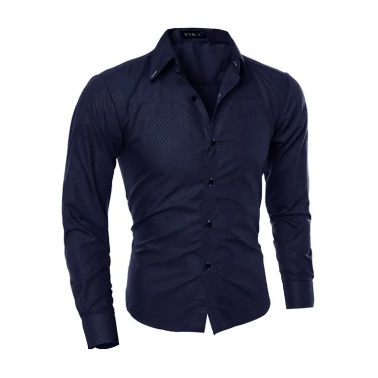 Camicia Con Collo Alla Coreana Camicia Uomo Formale Elegante - Cotone E Poliestere, Maniche Lunghe, Per Business E Casual Camicie Uomo Casuali - Foto 8