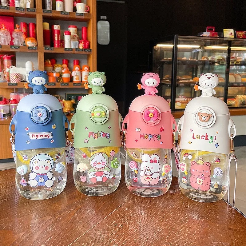 Free Shipping Doll 500ml Large Capacity Portable Outdoor Sports Children's School Strap Water Bottle for Water