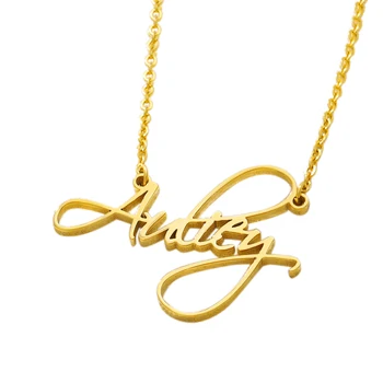 Wholesale Jewelry 14k 18k 24k Gold Plate Letter Pendant 925 Silver Custom My Zodiac Personalized Name Necklace