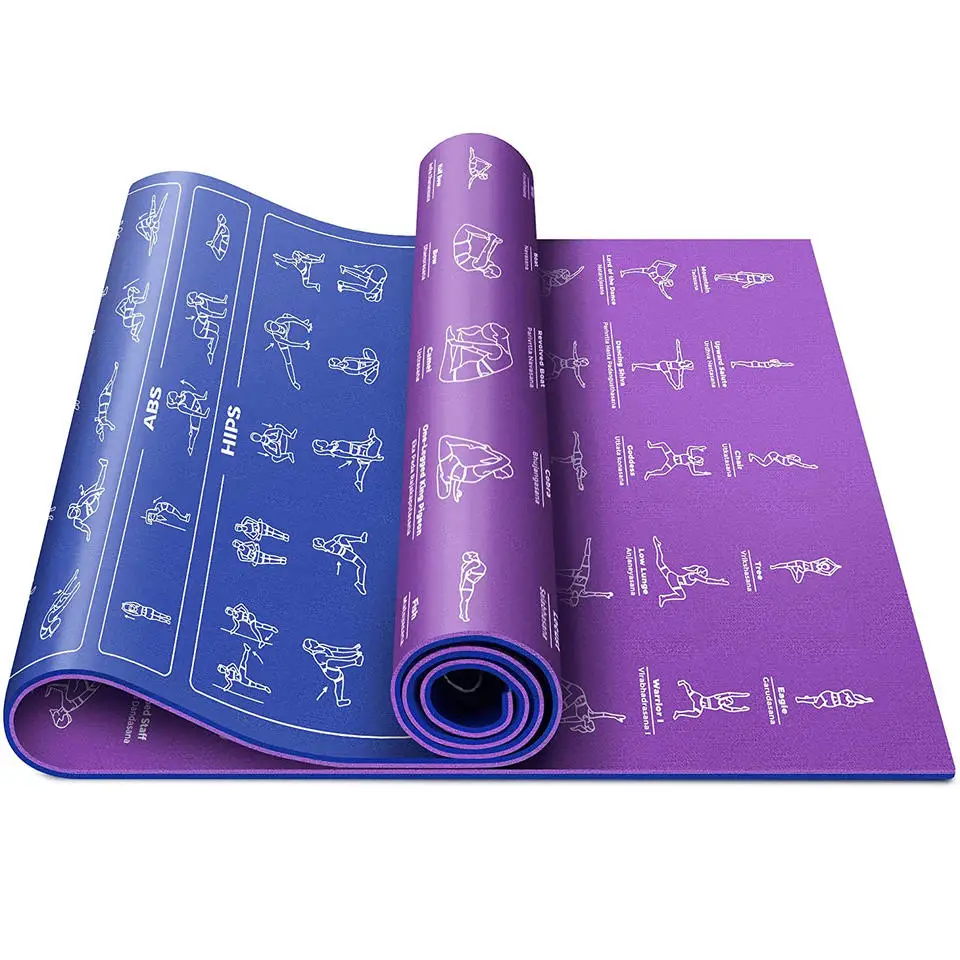 Wholesale Instructional Yoga Mat With Poses Printed Eco Friendly Pvc