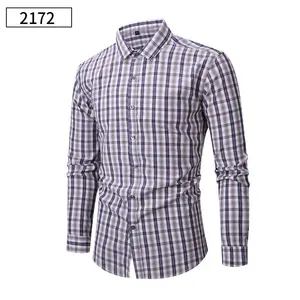 New Spring Autumn Twill Men's Shirt Large Size Loose Plaid Casual Long-sleeved Anti-Wrinkle Inspired Europe United States