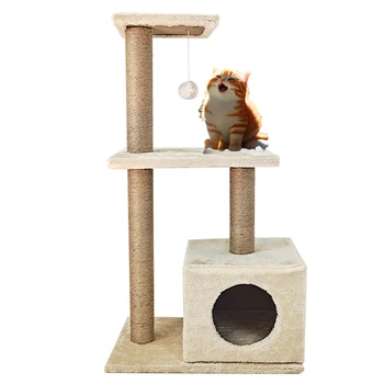 Sisal Sustainable Stocked Easy Assemble Durable Cat Furniture High Climbing Condo Cat Tree