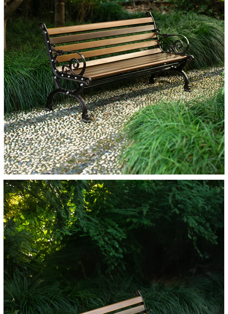 outdoor furniture all-weather seating street outside recycled wood plastic composite garden bench factory