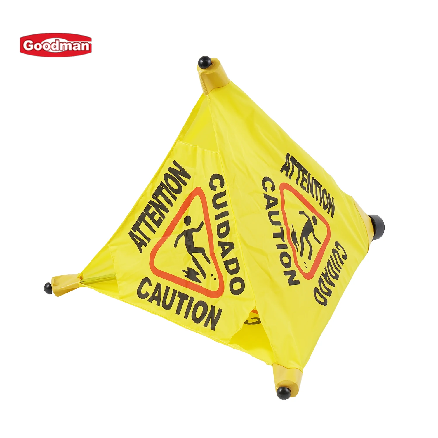 Indoors Public Safety Comercial Janitorial Supplies Yellow Hanging Pop-Up Cone-Shape A-frame Fold Out Caution Wet Floor Sign