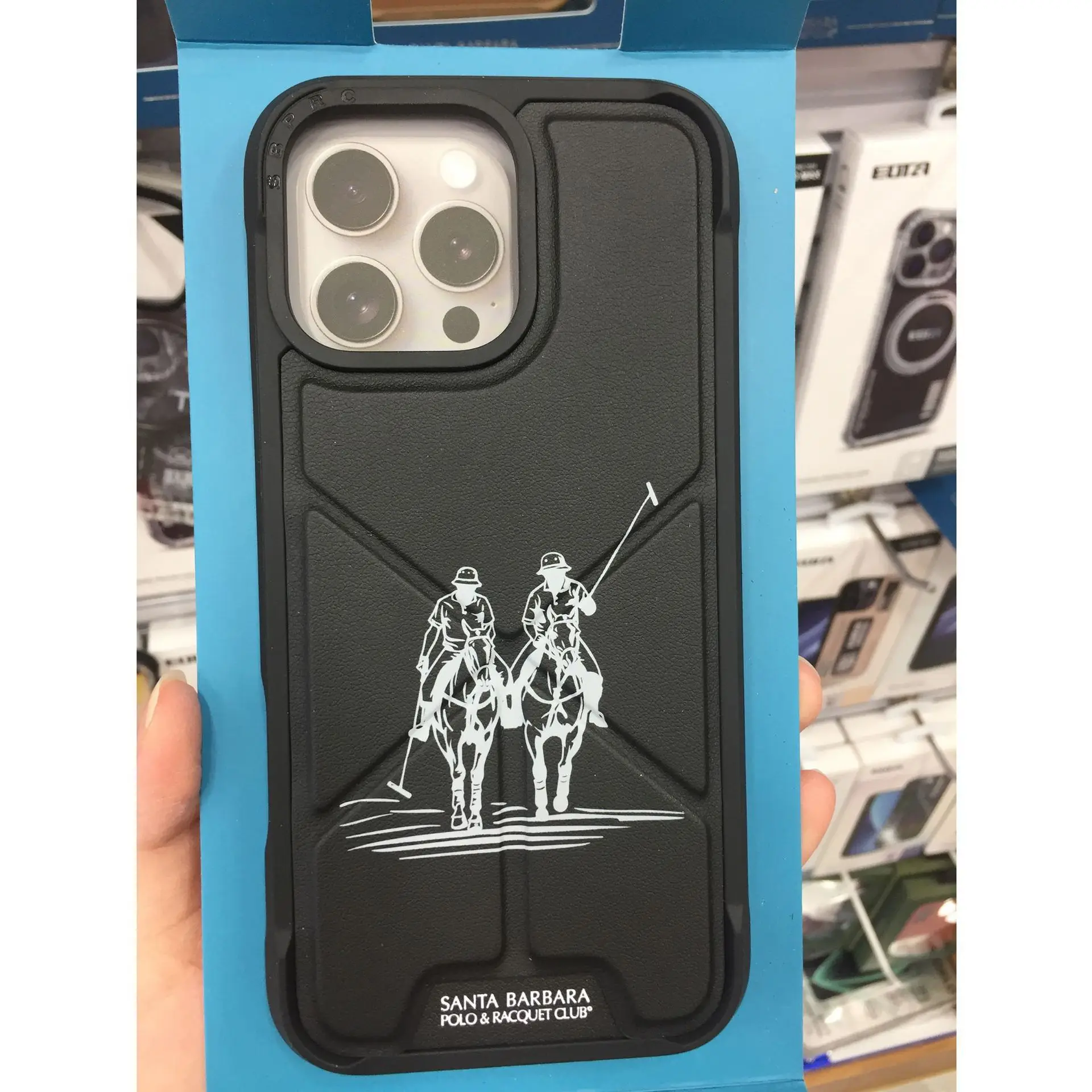 POLO Paul Animal Design Magnetic Invisible Bracket Foldable Leather Case for 16 Pro Max
