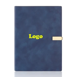 Promotional A5 Journal Notebook with Mobile Phone Holder Custom Logo Hardcover Sewing Binding Suede Cover Made Leather PVC Paper