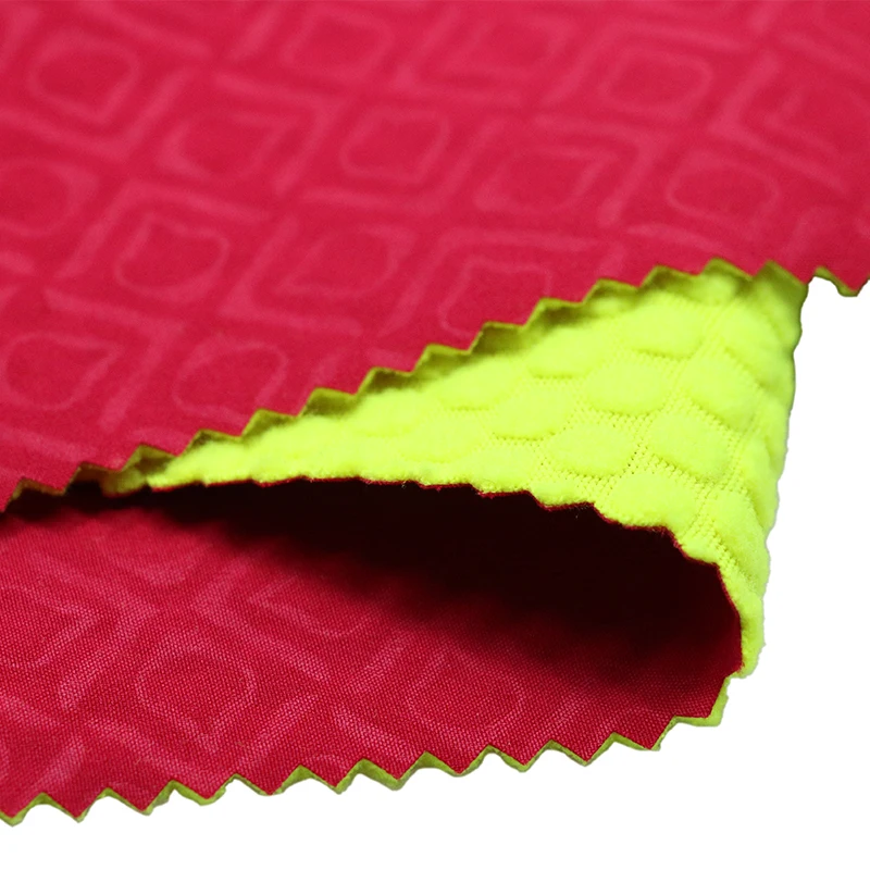Factory Custom Embossed Four Sided Elastic Fabric Jacquest Plaid Polar Fleece Soft Shell Jacket Tpu Film Elasticity Fabric