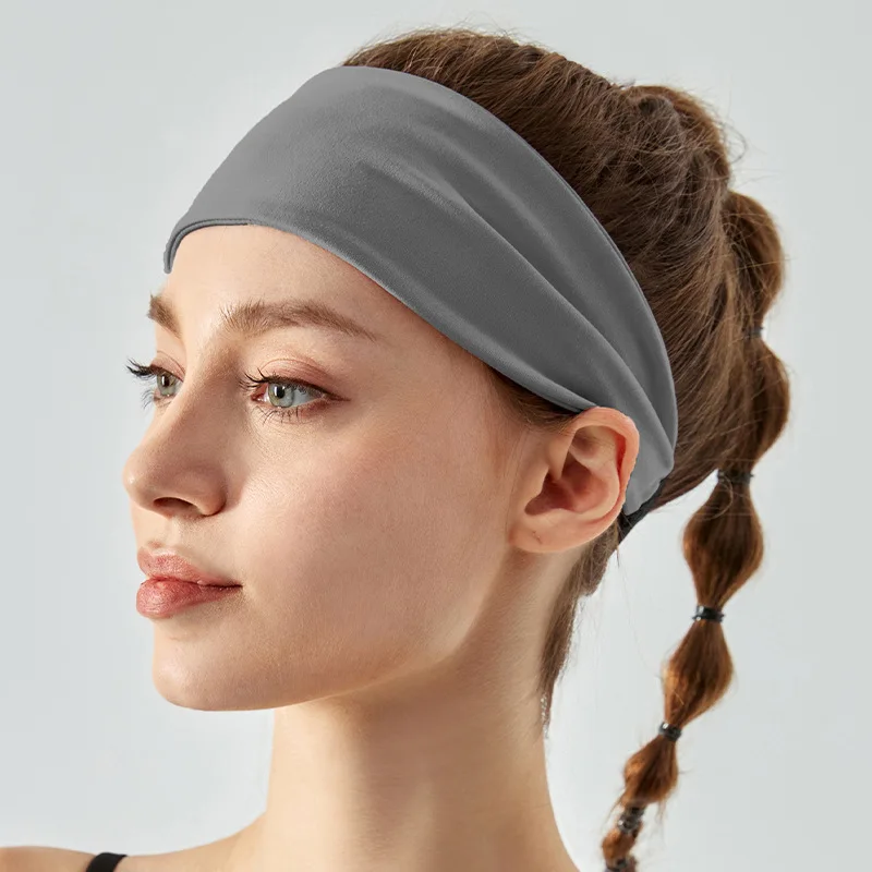 Fashionable Breathable Canvas Yoga Fitness Headband Summer Running Bare Exercise Sweat-A preview