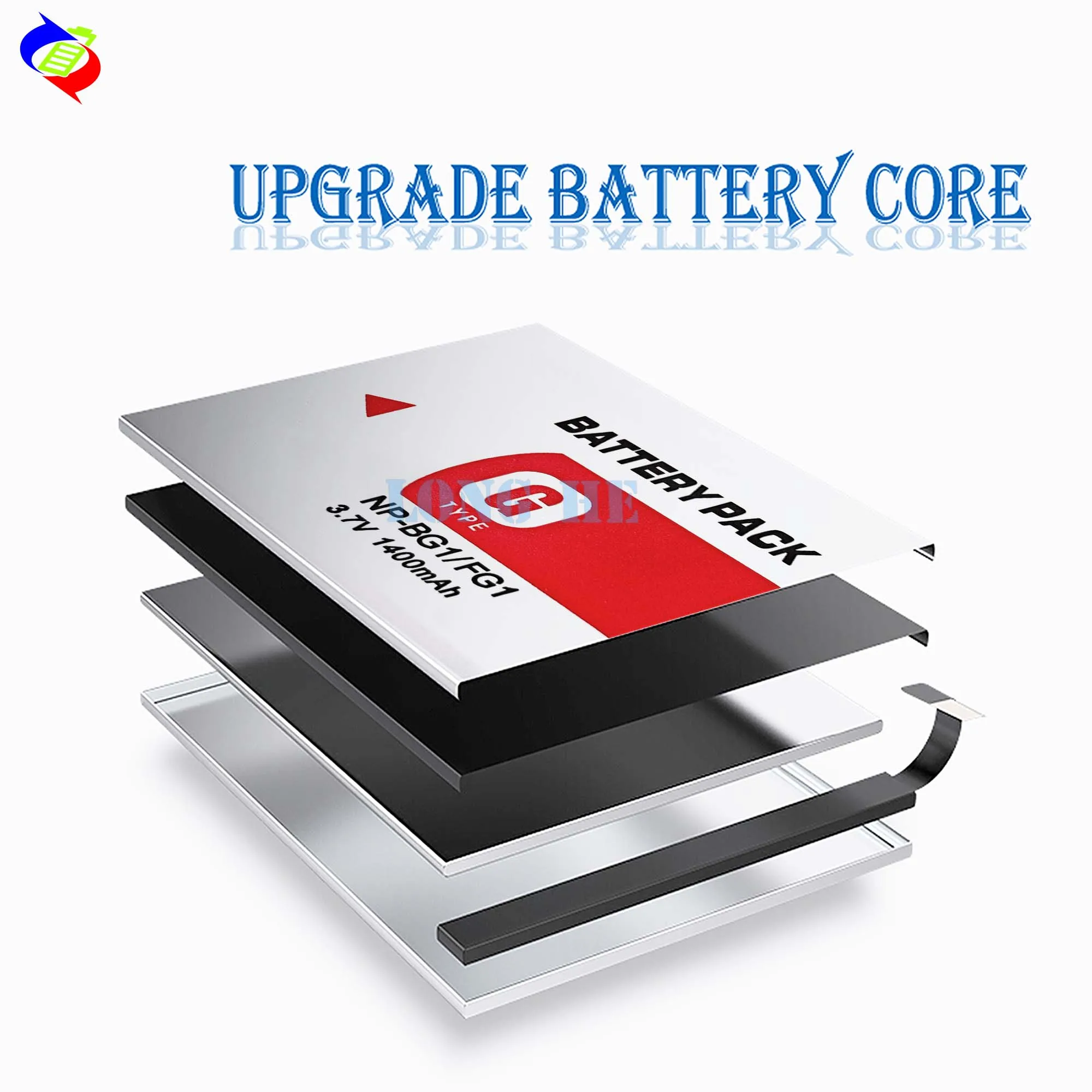 2 Batteries NP-BG1/NP-FG1 Pour Appareils Photo Sony - Compatible DSC-HX, W, T Series - 1400mAh 3.7V