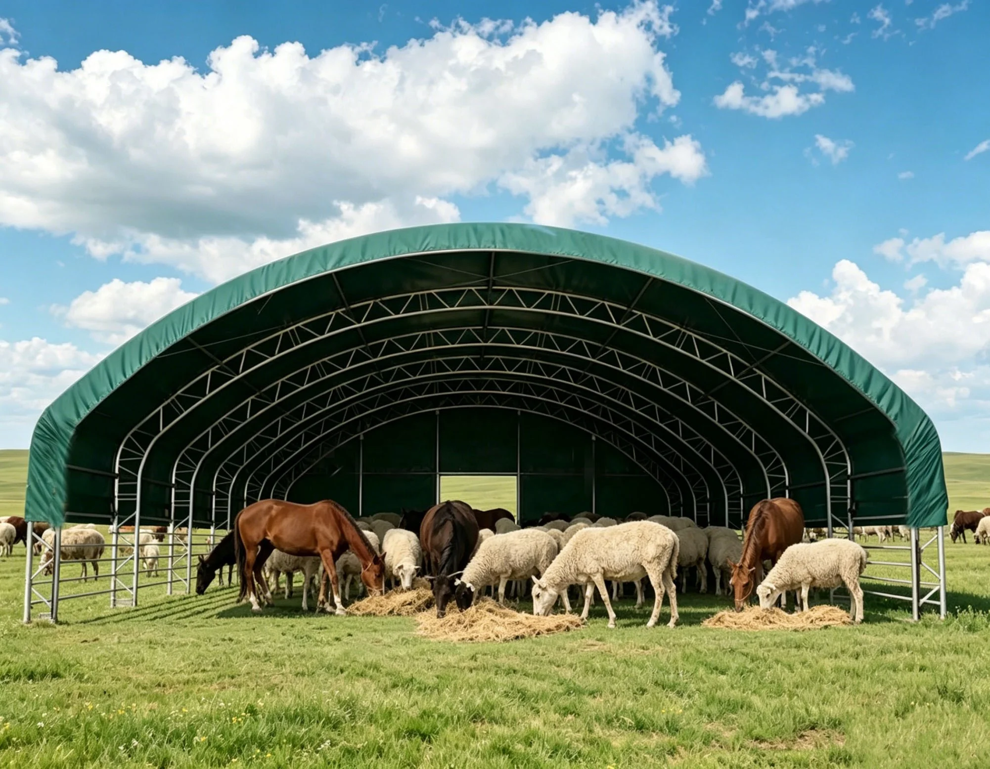 Livestock Shelter,  Calf Hutch,  Equine Shelter,  Riding Arena Roofing , Pasture Tents