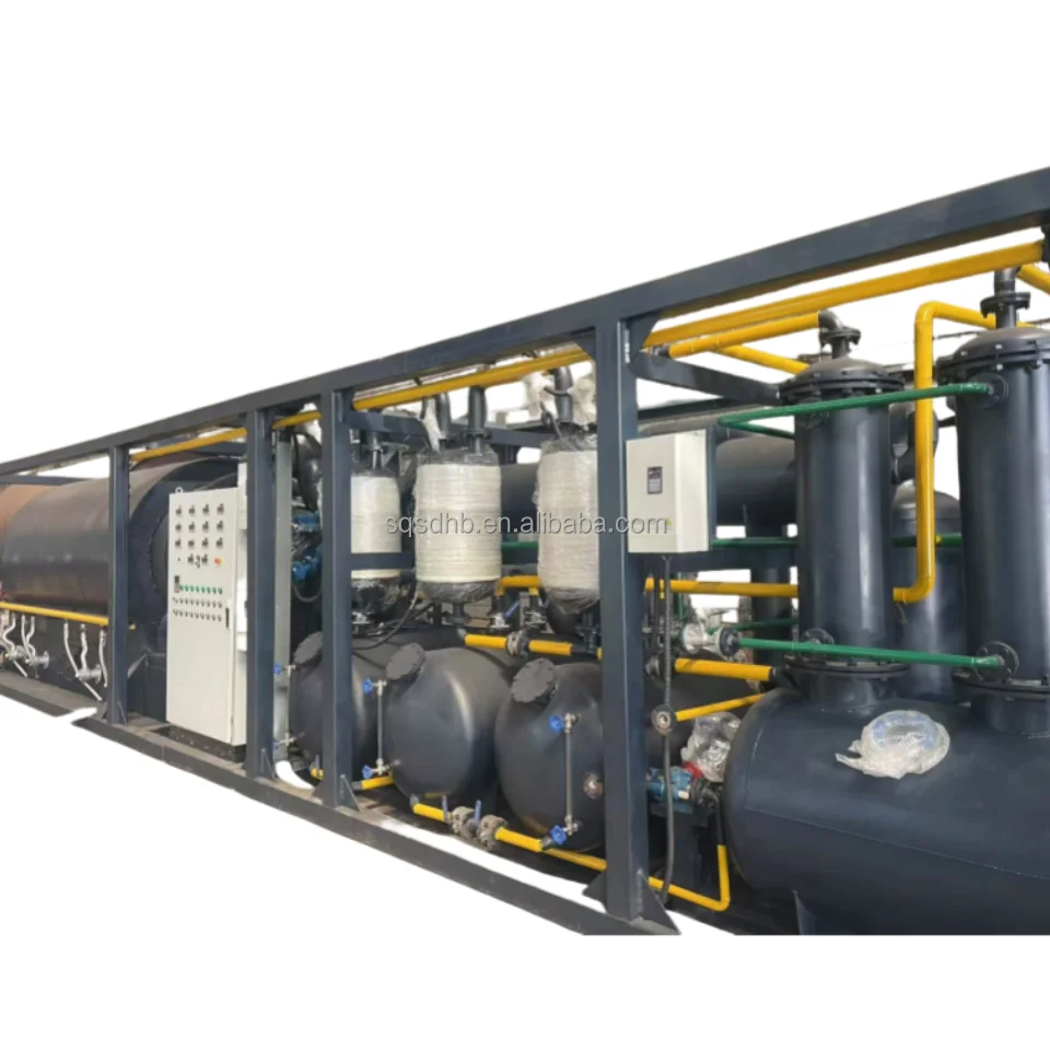 Electric Heating   Waste Tire Processing Plant Plastic Pyrolysis Machine and Waste Oil Filtration Machine to diesel