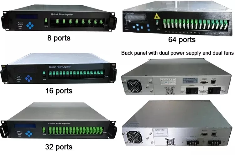 High Power 1550um Edfa 16 port 23 dbm WDM Optical Amplifier price
